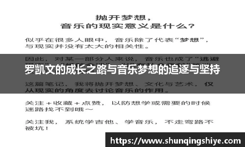 罗凯文的成长之路与音乐梦想的追逐与坚持